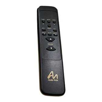 Audio Note M Zero Remote Owner's Information