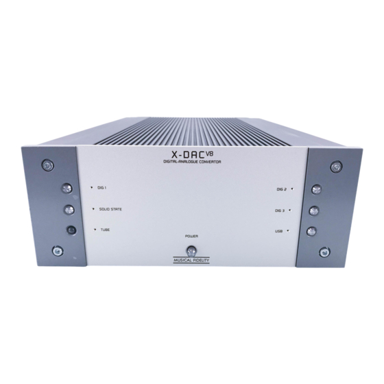 Musical Fidelity X.DAC V8 Instructions For Use Manual