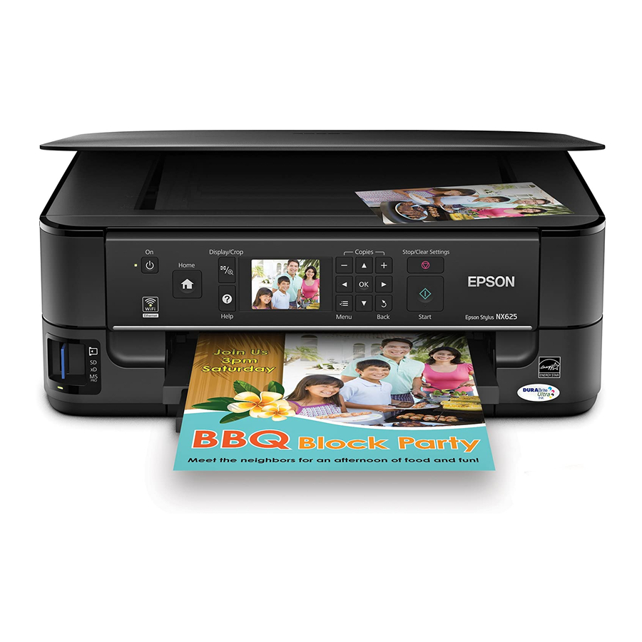 Epson Stylus NX625 Series Quick Manual