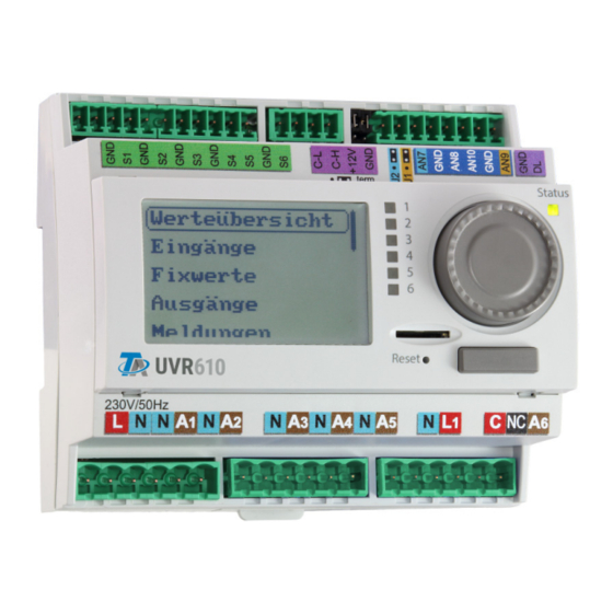 Technische Alternative UVR610 Installation Instructions Manual