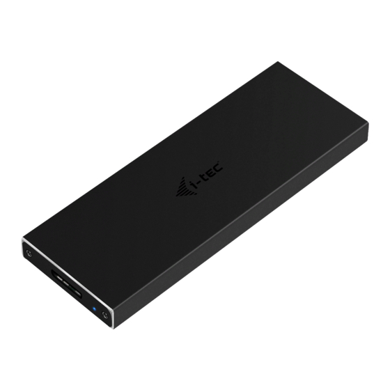 i-tec MySafe USB-C M.2 SSD External Case User Manual