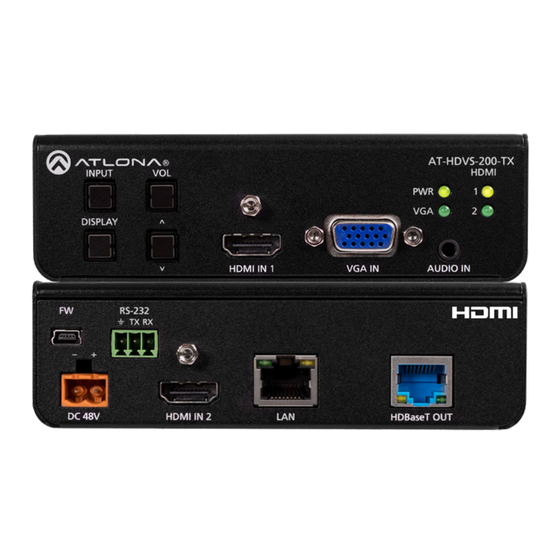 Panduit Atlona AT-HDVS-200-TX Installation Manual