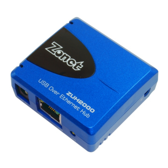 ZONET ZUH2000 - USB Network Hub Manuals