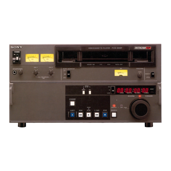 Sony Betacam SP 2000 Pro PVW-2600P Features & Specifications