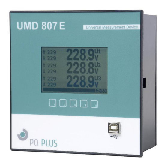 PQ Plus UMD 807 E Operating Manual
