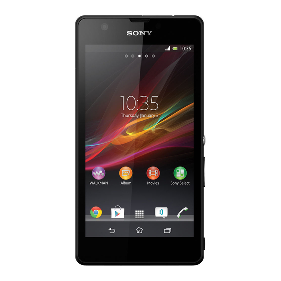 Sony Xperia ZR Waterproof Smartphone Manuals