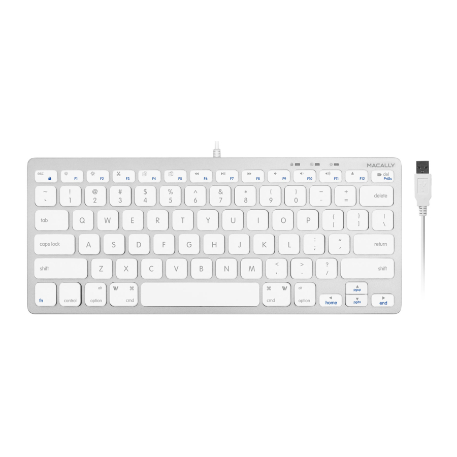 MACALLY SLIMKEYCSG, SLIMKEYCA - Compact USB Wired Keyboard For Mac and PC Manual