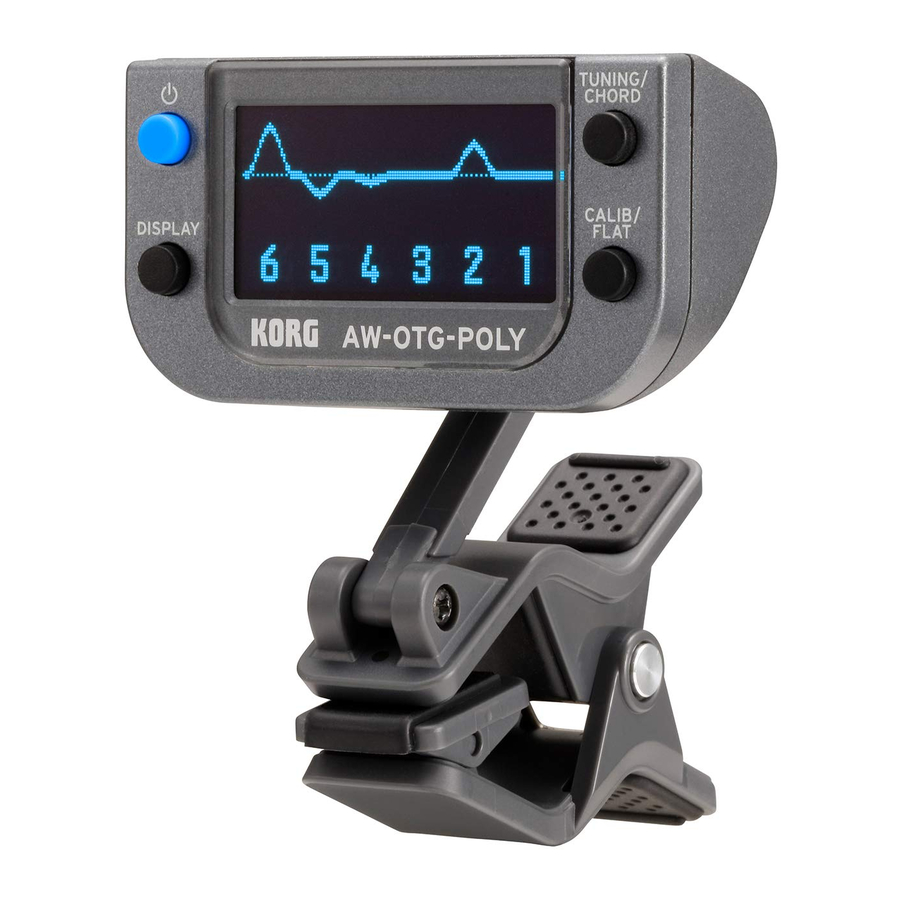 Korg AW-OTG-POLY, AW-OTB-POLY - Polyphonic Clip-On Tuner Quick Start