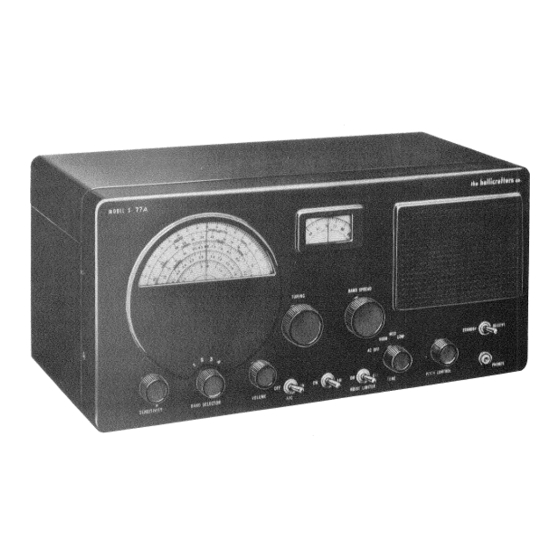 Hallicrafters S-77A Operating And Service Instructions