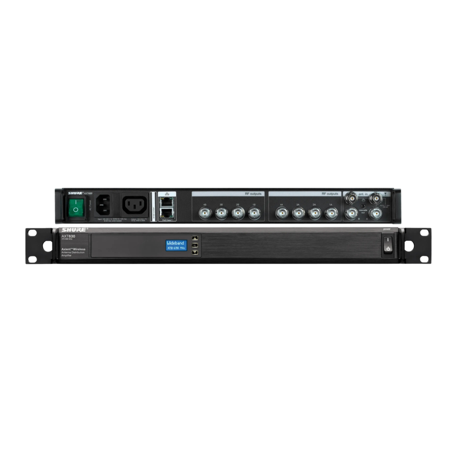 Shure AXT630 - Antenna Distribution System Manual
