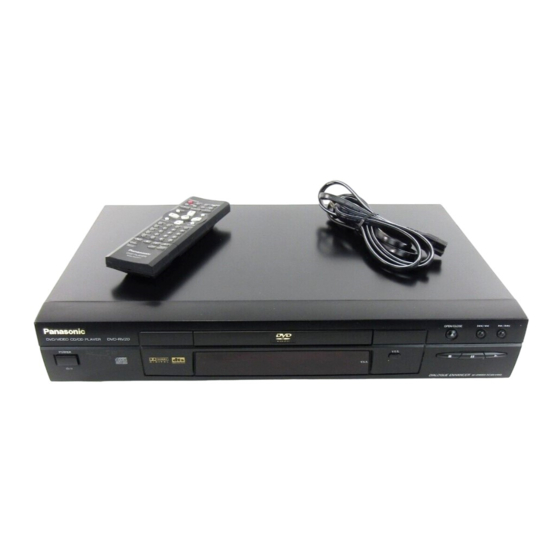 Panasonic DVD-RV40 Operating Instructions Manual