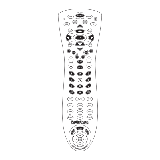 Radio Shack 15-2146 - Voice Prompt Universal Remote Manuals