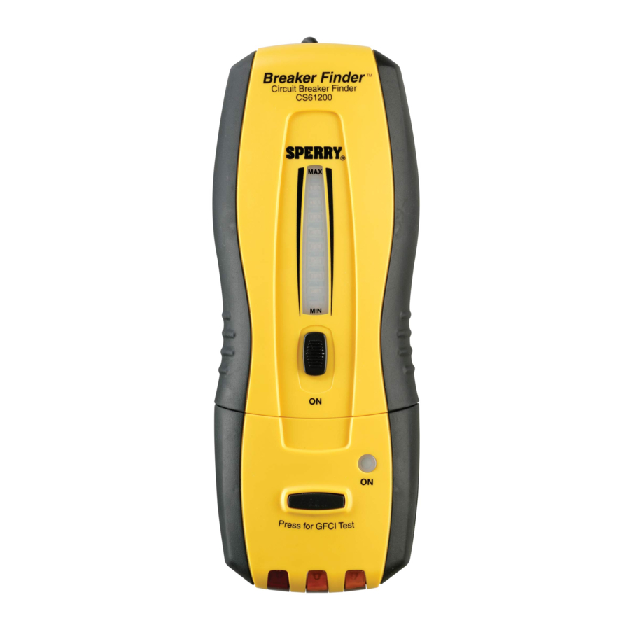 Sperry instruments Breaker Finder CS61200 - Circuit Breaker Locator Operating Manual
