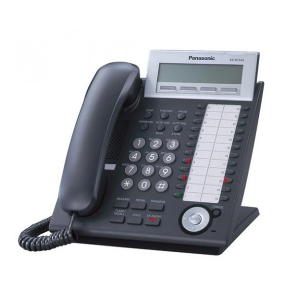 Panasonic KX-NT343 Quick Reference Manual