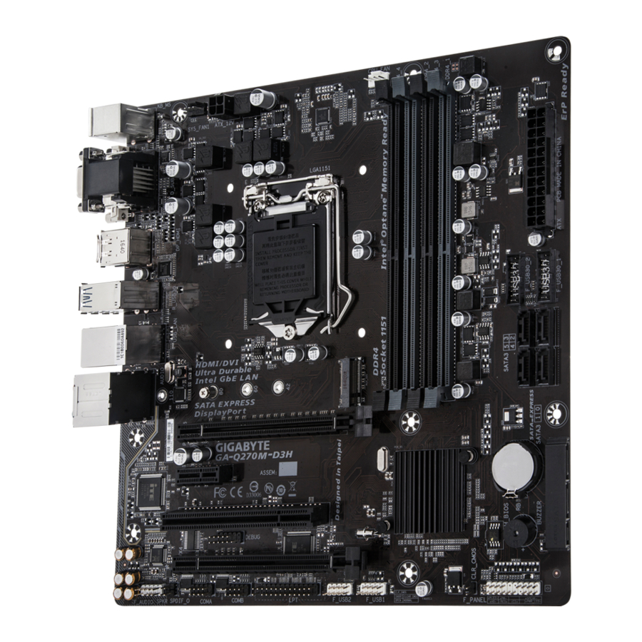 GIGABYTE GA-Q270M-D3H - Motherboard Manual | ManualsLib