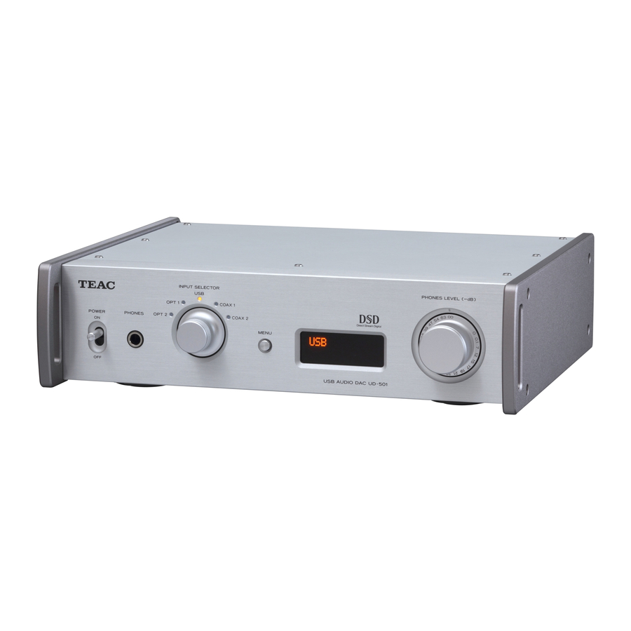 Teac UD-501 - USB D/A Converter Manual