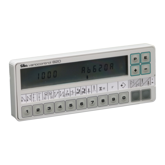 Efka Variocontrol V810 Machine Control Manuals