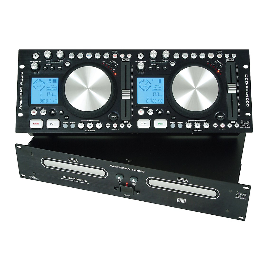 American Audio DCD-PRO1000 User Manual And Reference Manual