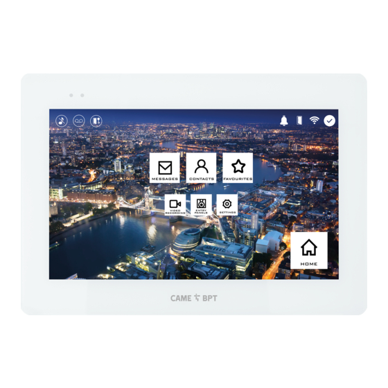 CAME XTS 7IP WH WIFI User Manual