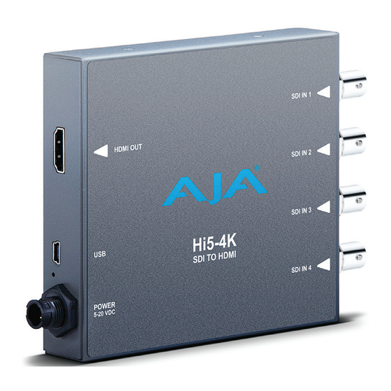 AJA Hi5-4K Installation And Operation Manual