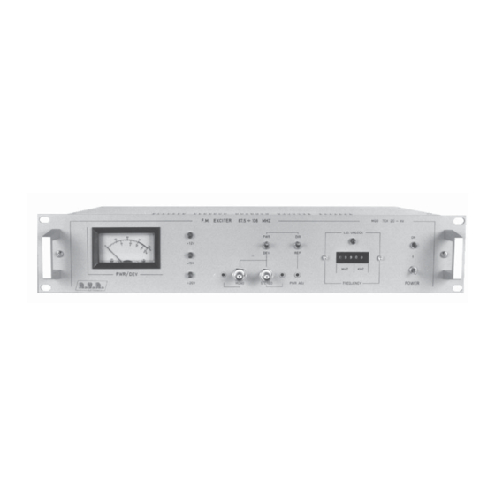R.V.R. Elettronica TEX20-NV Technical Manual
