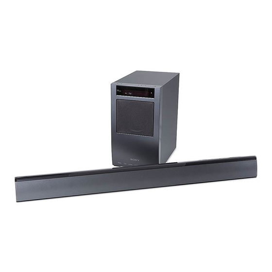 User Manuals: Sony HT-CT500 Sound Bar System