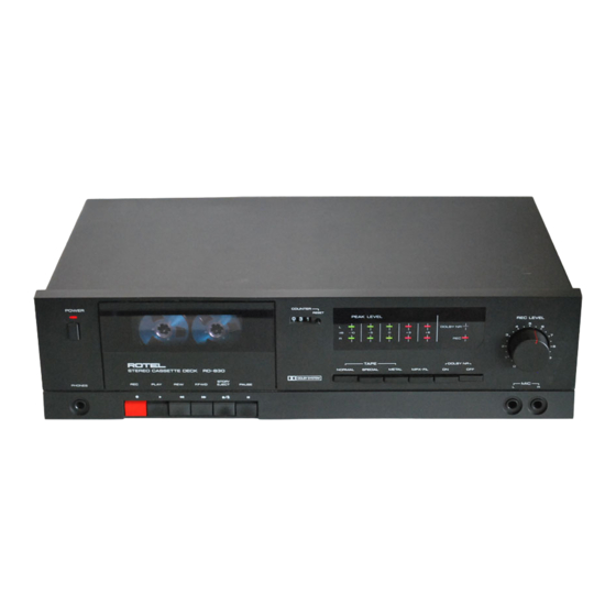 Rotel RD-830 Owner's Manual