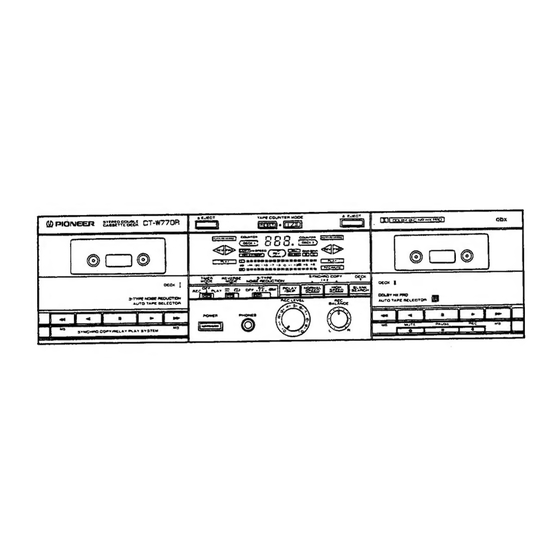 Pioneer CT-W770R Manuals