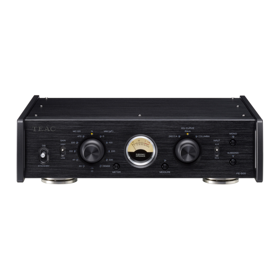 Teac PE-505 - Phono Preamplifier Manual