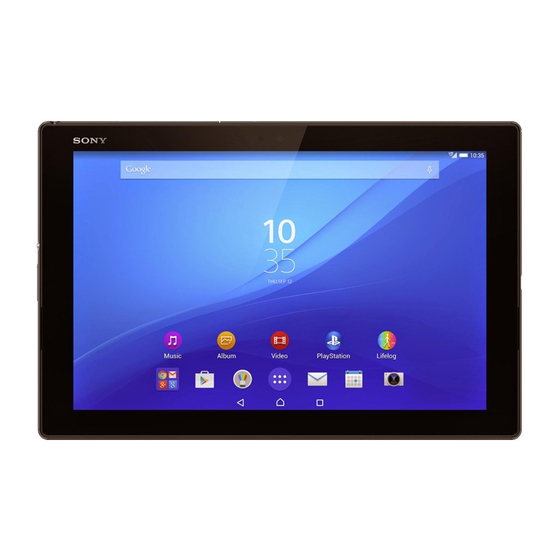 Sony Xperia Z4 Tablet Settings Manual