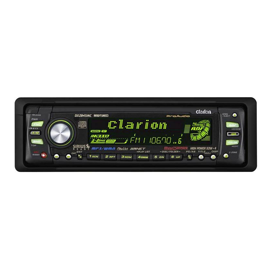 Clarion ProAudio DXZ845MC Owner's Manual