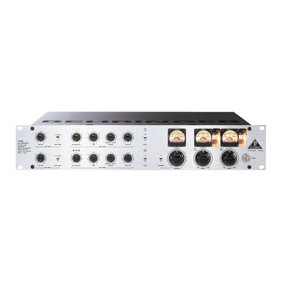Behringer Tube ultrafex T1954 User Manual