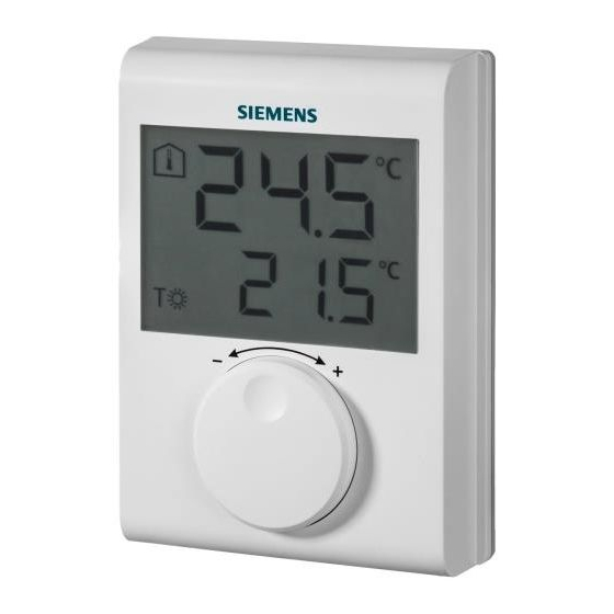 Siemens RDH100 Operating Instructions