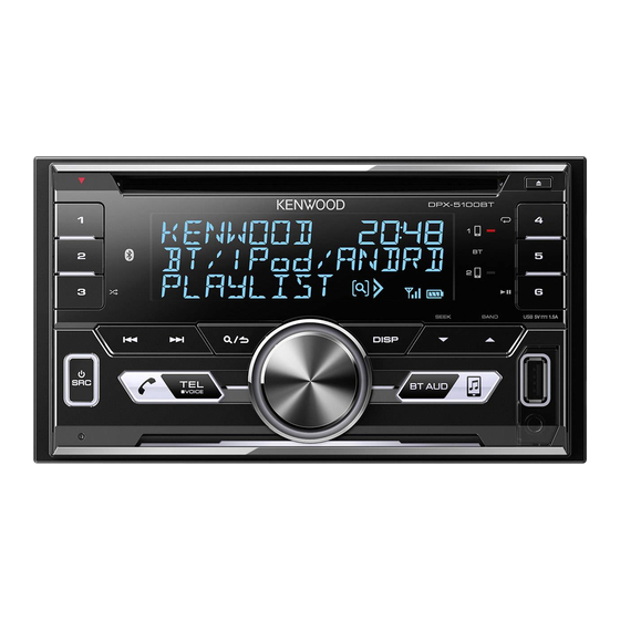 User Manuals: Kenwood DPX-5100BT Bluetooth Car Stereo