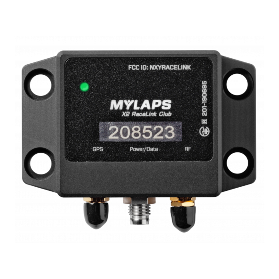 Mylaps X2 RaceLink Club Quick Start Manual