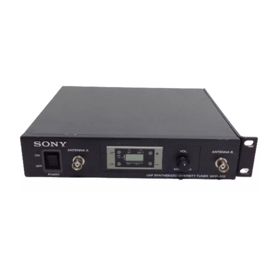 Sony WRR-802A Service Manual