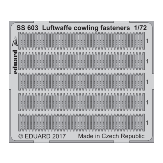 Eduard Zoom Luftwaffe cowling fasteners 1/72 Quick Start Manual