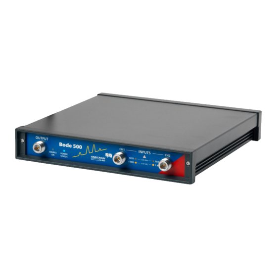 Omicron Lab Bode 500 Quick Start Manual