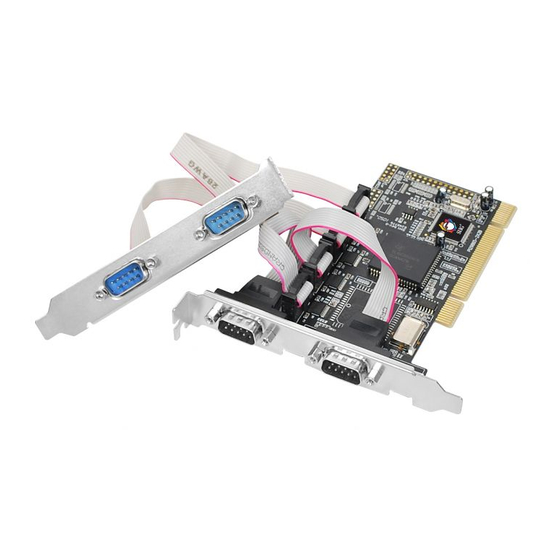 SIIG 4-Port RS232 Serial PCI with 16550 UART Quick Installation Manual