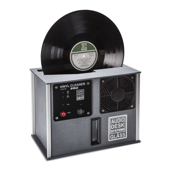 Audiodesksysteme Glass Vinyl Cleaner PRO Operating Instructions Manual