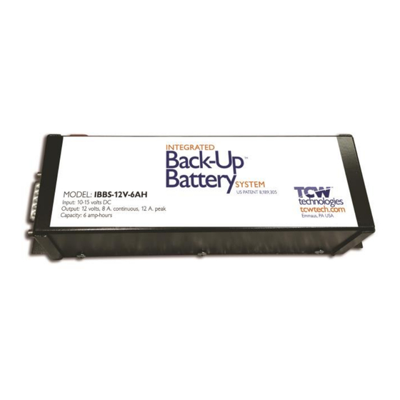 TCW Technologies Integrated Back-up Battery System Manuals