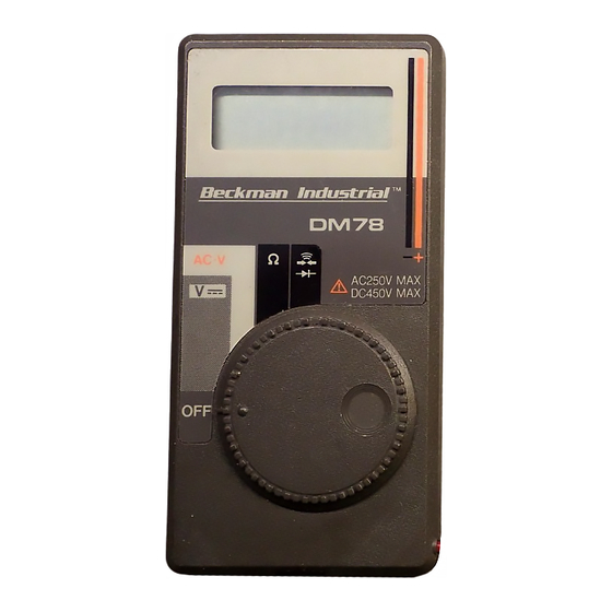 Emerson Beckman Industrial DM78 Operator's Manual