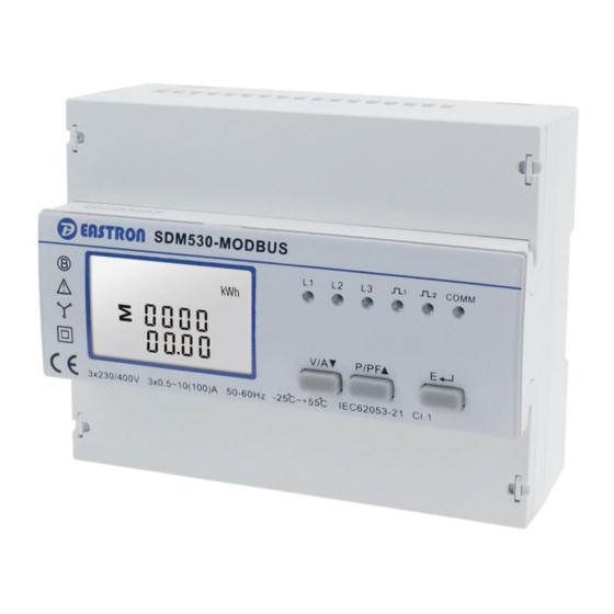 Eastron SDM530-Modbus Phase Energy Meter Manuals