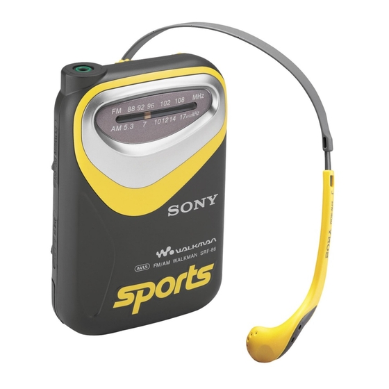 Sony Walkman SRF-86 Specifications