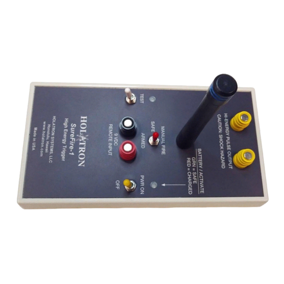 HOLATRON SYSTEMS SureFire-1 Operation & Maintenance Manual