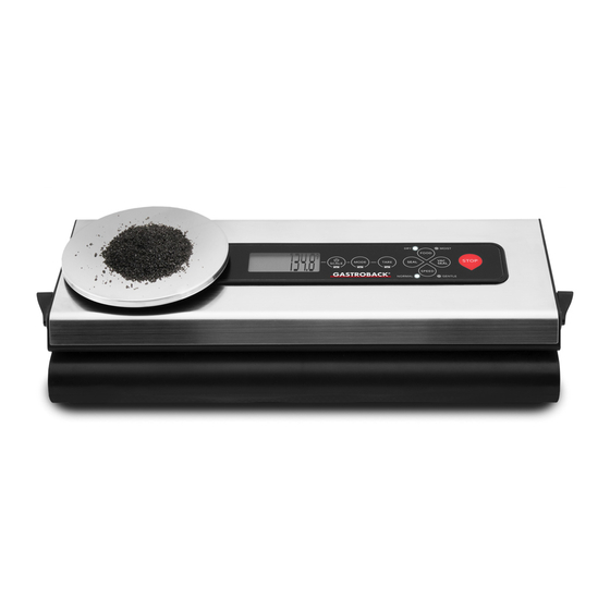 Gastroback Design Vacuum Sealer Advanced Scale Manuals