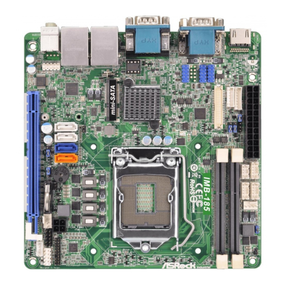 ASROCK IMB-185 Settings Manual