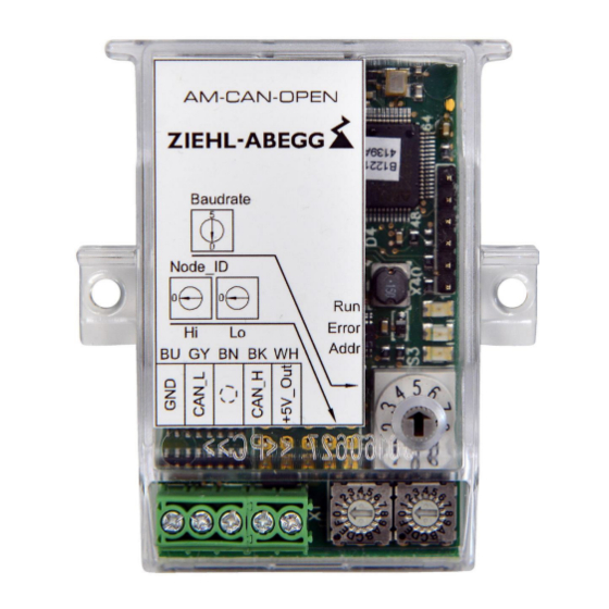 ZIEHL-ABEGG AM-CAN-OPEN Operating Instructions Manual