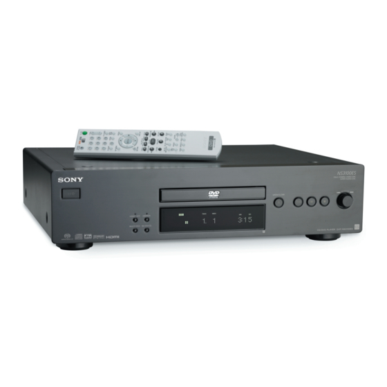 Sony DVP-NS3100ES - Es Dvd/sa-cd Player Manuals
