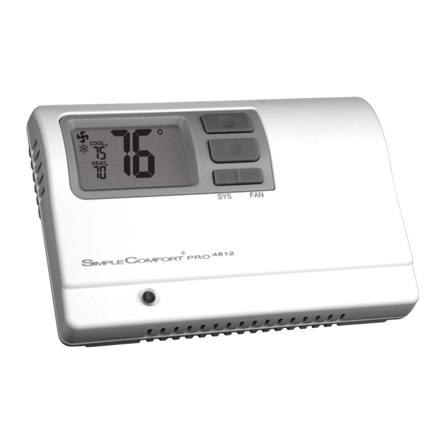 ICM Controls SC4812 - Non-Programmable Electronic Thermostat Manual